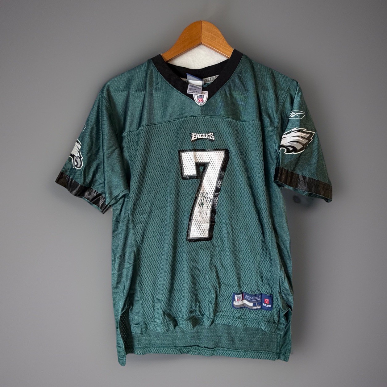 Vintage Youth Green Reebok Philadelphia Eagles Michael Vick Large Jersey