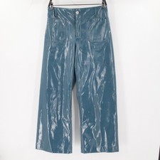 anthropologie maeve pants women's 28 the colette wide leg vegan leather pockets