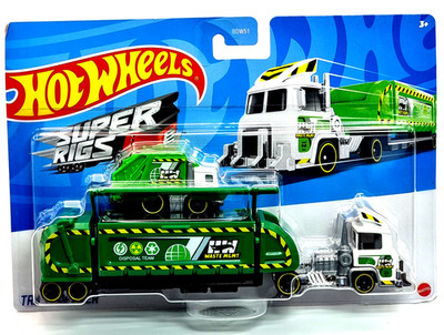 Hot Wheels LKW mit Auto Super Rigs Truck Pack HDT04 Trash Basher