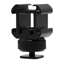 3 In 1 Cold Shoe Mount Adapter Extension Bracket Stand for Camera Mobile Phone
