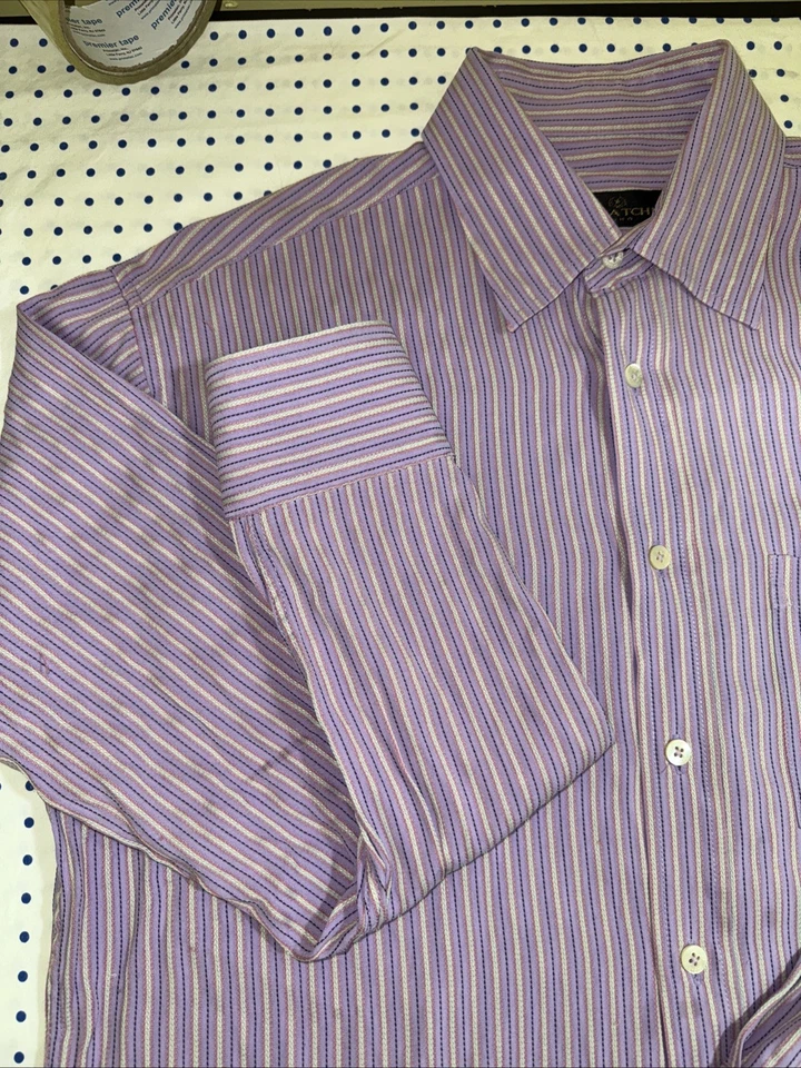 Bugatchi Uomo Pink Striped Medium Shirt - Image 2 of 4