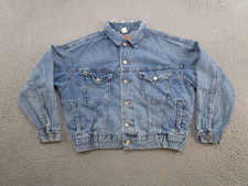 Denim Button Up Distressed Denim Jean Jacket Womens Oversized Size S Trucker
