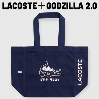 LACOSTE x GODZILLA 2.0 Godzilla Tote Bag Navy Japan Neu 2026