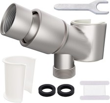 All Metal Handheld Shower Head Holder, Adjustable Wand Brushed Nickel