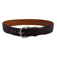 Vintage Brown Leather Braided Western Country Belt Men 30"