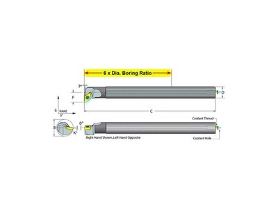 Dorian Tool E20M-Q-SDUCR-11 Carbide Shank Indexable Boring Bar, 59997