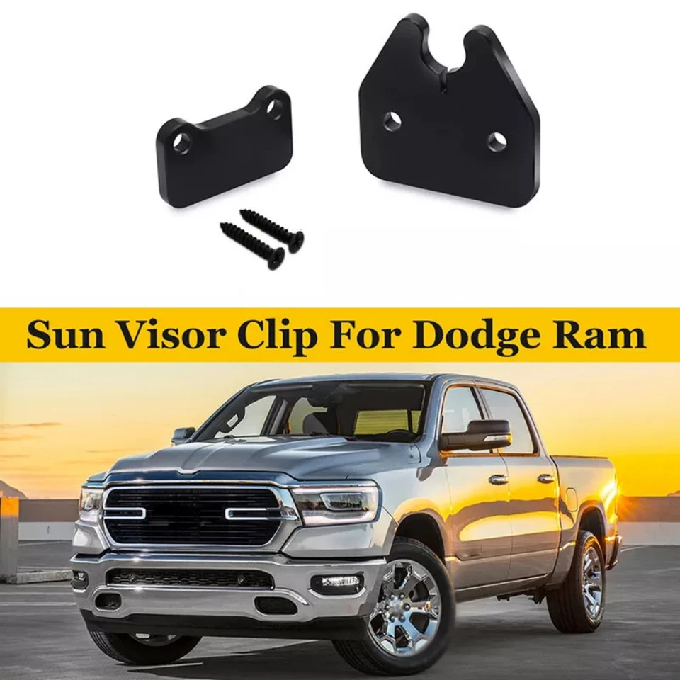 Paquete de 2 kit de reparación de parasol negro Dodge RAM 1500 camionetas 2019-2024 Foto 3 de 4