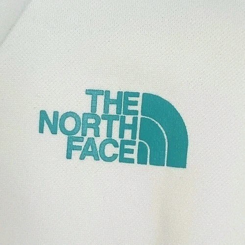Felpa donna con cappuccio The North Face piccola mezza cupola scritta blu bianco fori per pollice - Foto 6 di 11