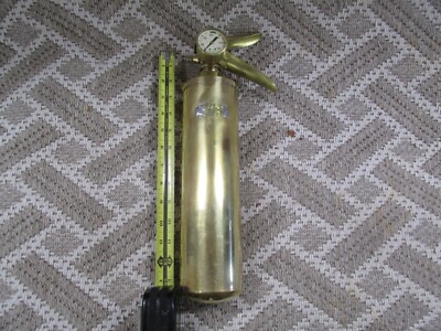 Antique Vintage Brass Stop-Fire Inc. Fire Extinguisher, New Brunswick NJ (Empty)