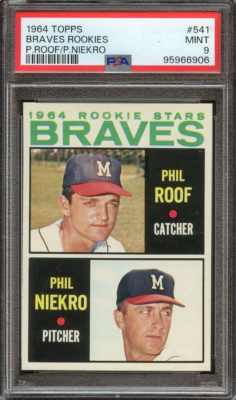 1964 TOPPS #541 PHIL NIEKRO PSA 9 (RC) BRAVES ROOKIES HOF *INVAJ3006