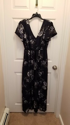NWT Three Pink Hearts Floral Maxi Dress, Size Large, Retail $48.00