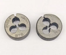 2 BTS 3-64 NS Round Dies 13/16" OD Screw Adjustable Die Carbon Steel Japan