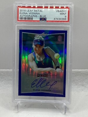 2016 Leaf Metal Auto Blue #BAEV1 Elena Vesnina PSA 9