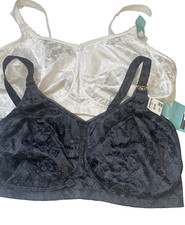 Goddess 0110 Floral Bra Wirefree Full Coverage Bra Black White 48 52 FF 50 H