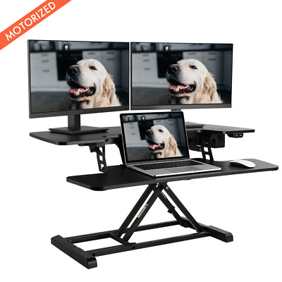 FLEXISPOT Electric Height Adjustable Standing Desk Riser Quick Release Keyboard 