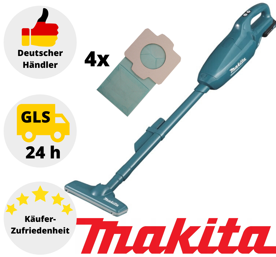 Makita AkkuStaubsauger DCL182Z 18V Solo mit Düsen Beuteln