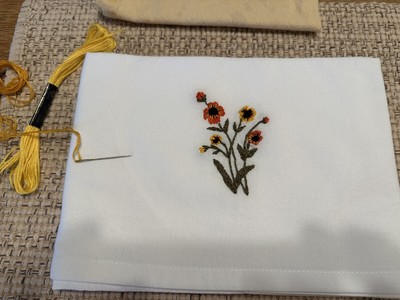 LARGE EMBROIDERED  DISH TOWEL, 100% COTTON, NEW