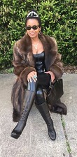 New Swing Designer Full Length Fisher Sable Fur Coat Jacket Stroller L-xl 10-14