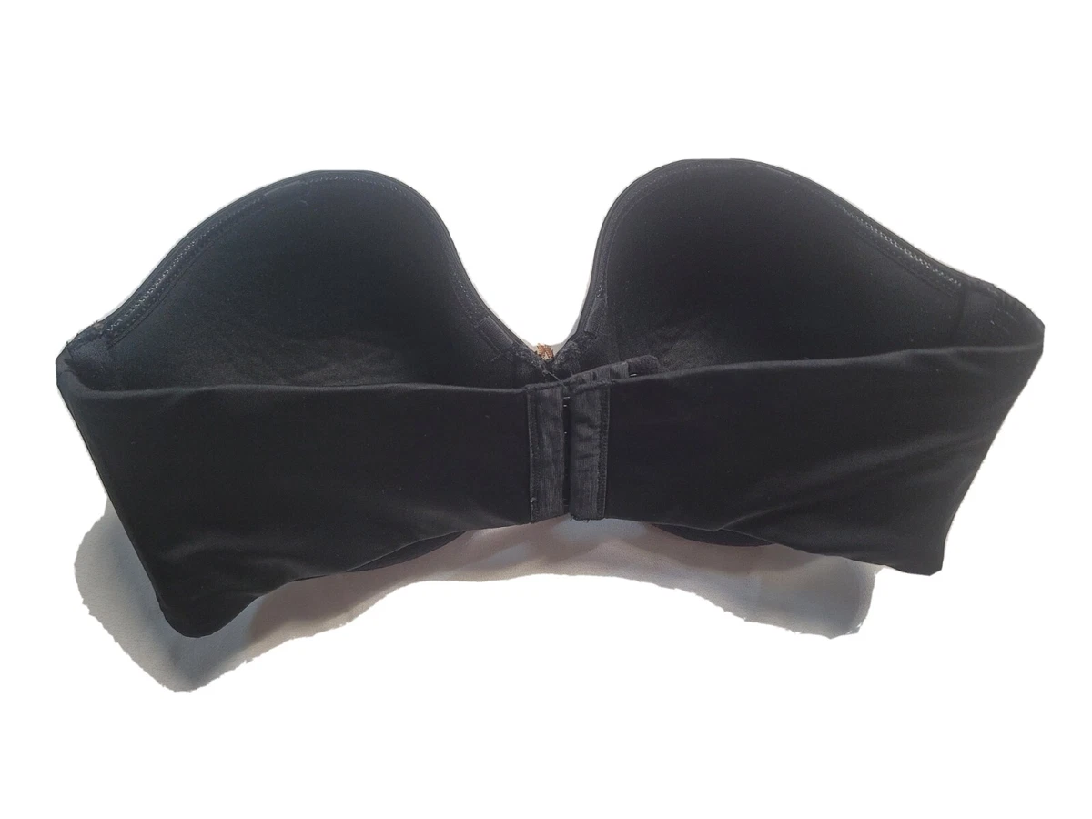 Savage X Fenty Strapless Bra Size 38 DD Black Padded Underwire