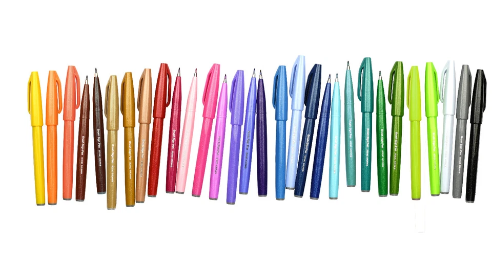 Pentel Arts Brush Sign Pen, Flexible Fibre Tip, Calligraphy SES15C (One Pen)