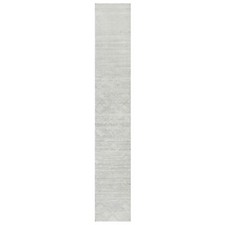2'6" x 15'9" Gray Undyed Natural Wool Hand Knotted Modern XL Runner Rug R90845