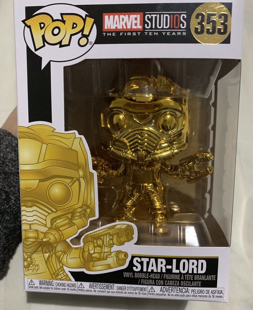 Funko Pop! Marvel Studios 10 Star-Lord (Gold Chrome) Box Lunch Exclusive  Bobble-Head #353 - US