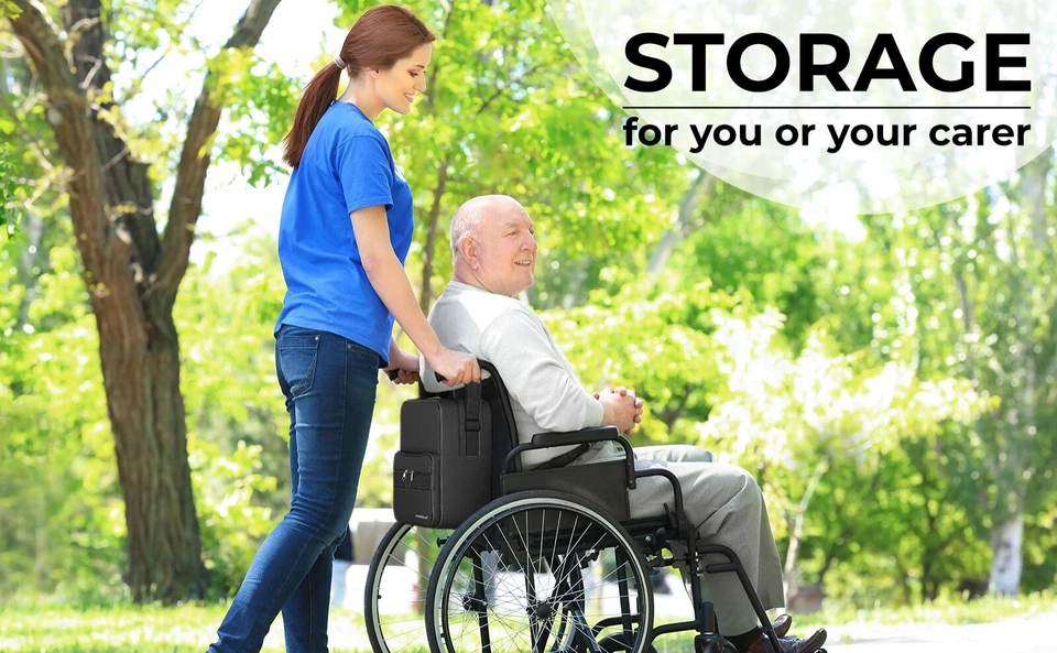 Rollstuhltasche Zubehör große Seite Einkauf Aufbewahrung Mobilität Behindertenhilfe - Bild 2 von 4