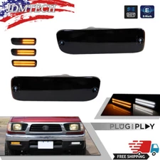 CAN-bus Smoked White DRL Amber LED Turn Signal Light For 1995-2000 Toyota Tacoma