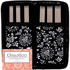 ChiaoGoo ::Stainless STEEL Double Point Needle Sock Set:: 6 Sizes 0-3 US, 6"