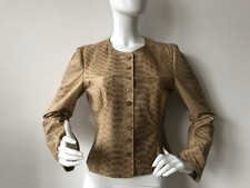 Georgio Armani Python Effect Leather Reversible 100% Silk Lined Jacket Uk14