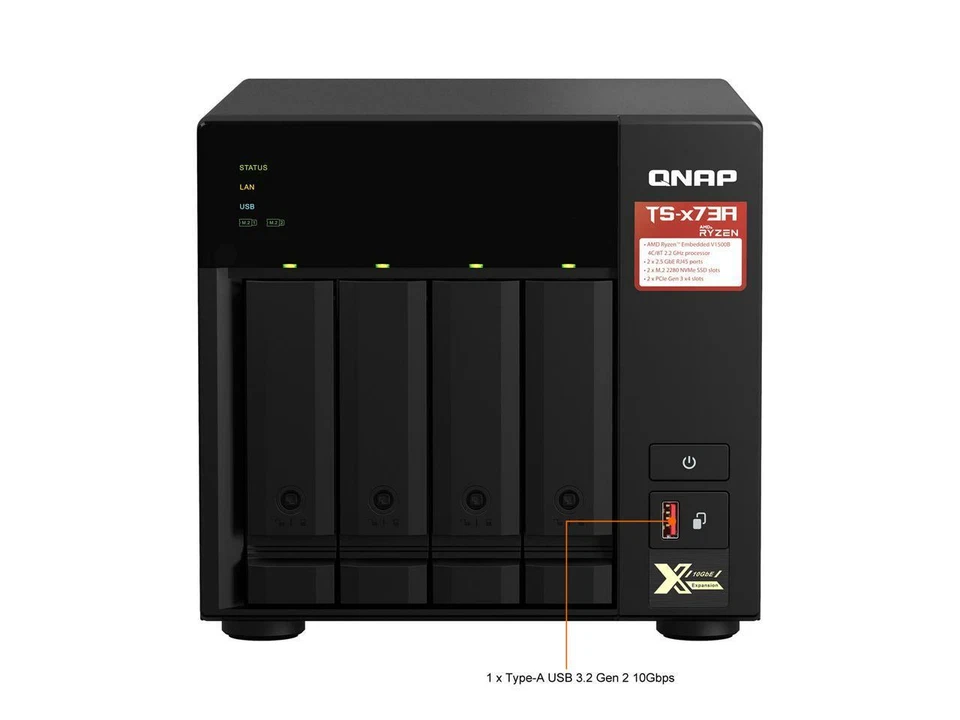 QNAP TS-473A-8G-US 4 Bay Ryzen Desktop NAS (Diskless) - Image 3 of 4