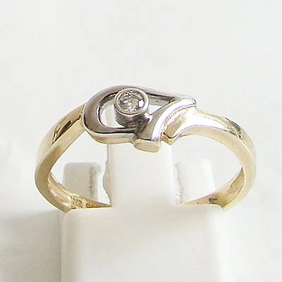 Ring Gold 375er Brillant Goldringe Diamant 9 kt bicolor Goldschmuck Solitär - Bild 1 von 4
