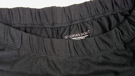 VICTORIA'S SECRET BLACK PAJAMA PANTS WITH RUFFLE & POCKETS Sz L Long