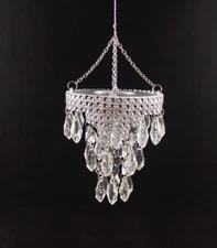 4" Acrylic Crystal Chandelier Christmas Hanging Ornament Decor