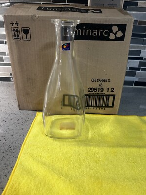 LUMINARC CARAFE CARRE MADE IN FRANCE 1 LITER WATER PITCHER SERVING DECANTER VASE