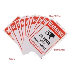 10pcs/lot PVC CCTV Video Surveillance Security Sticker Warning Signs