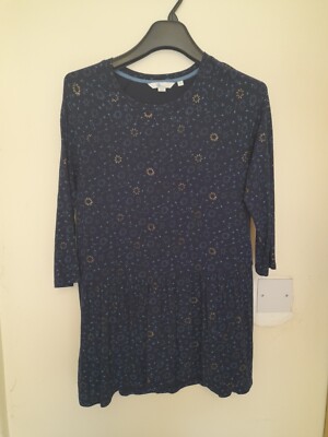 Bodan Katrina Starry Nigh Jersey Top Longline 3/4 Sleeve Pleated Modal Small