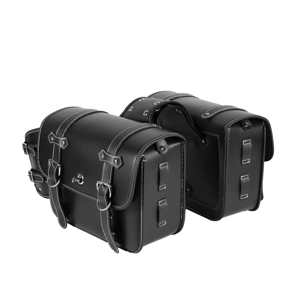 Bolsas de sillín laterales de motocicleta bolsa de herramientas negra para Kawasaki Vulcan 900 1500 1600 200 Foto 4 de 4