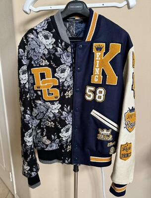 Dolce & Gabbana 花柄スタジャン Dolce & Gabbana Authentic ZIP Bomber Jacket size 46 Half And Half