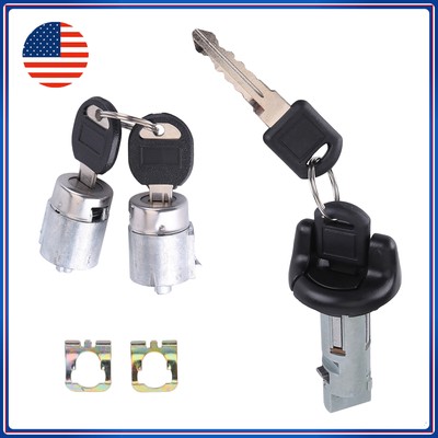For Chevy Gmc Ignition Key Switch Lock Cylinder & Door Lock Tumbler W/ 2 Keys