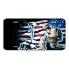 Custom Personalized License Plate Auto Car Tag With Military Soldier Add Text