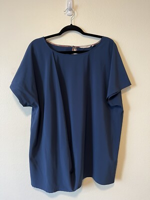Soft Surroundings Go Lively Travel Tee Drape Tunic Navy Sz Large Business Casual