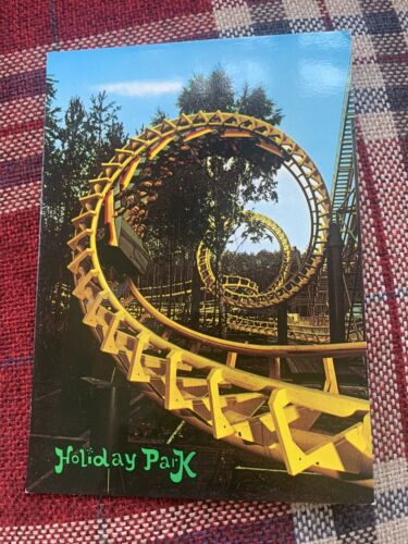 RARE SUPERWIRBEL ROLLER COASTER POST CARD, HOLIDAY PARK THEME PARK GERMANY - Foto 1 di 2