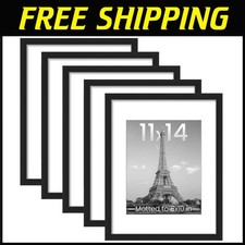 Set of 5 Black Picture Frames for Wall Display