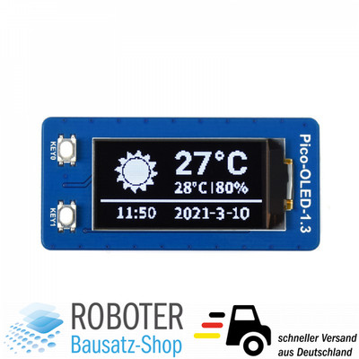 Waveshare 1.3'' OLED Display Modul für Raspberry Pi Pico