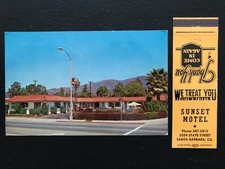 Sunset Motel Santa Barbara California postcard & match cover
