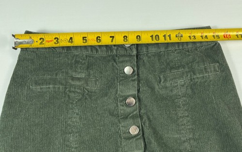 Unbranded Women’s Medium Green Corduroy Mini Skirt Button Front - Picture 9 of 12
