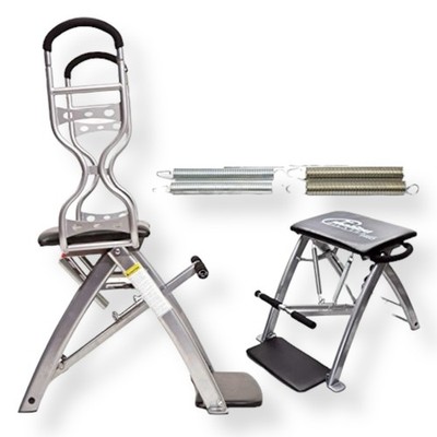 MALIBU PILATES PRO FOLDING CHAIR BENCH WITH HANDLES DVD LOT