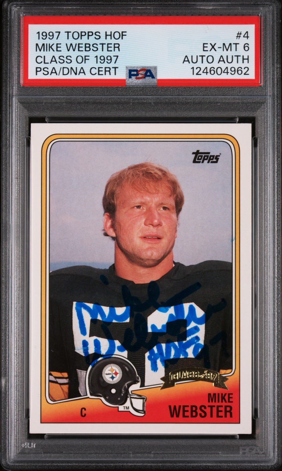 1997 TOPPS HOF CLASS OF 1997 #4 MIKE WEBSTER PSA 6 AUTO AUTHENTIC
