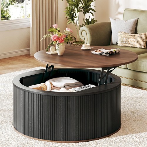 Round Coffee Table with Storage 31.5